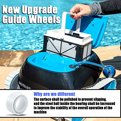 Upgrade 4 Pack Guide Wheels with 2 Pully Gears,Part Numbe 3884997-R6,Replacement for Dolphin,Nautilus CC Plus Premier Pool Cleaner Accessories