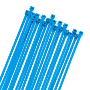 xingo 100pcs cable zip ties heavy duty, premium nylon plastic wire ties with 50 pounds tensile strength, self-locking black nylon zip ties for indoor and outdoor (8 inch, blue)