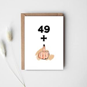 LillaGifts Funny 50Th Birthday Card - 49+1 Women Or Men - Sweet 50 Years Old Birthday Gift - Gift Perfect For Husband Wife Brother Sister, 5 x 7 inches