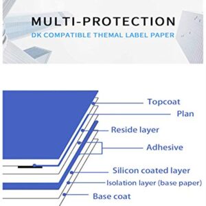 Aomya 2 Pack DK-2205 BRO Compatible Label Paper Roll 2-3/7"x100' Continuous White Labels with 2 Reusable Cartridges use for QL-700 QL570 QL710W QL800 QL810W QL1060N QL720NW QL550 (2)