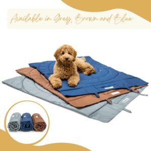 Travel Dog Bed, Foldable Indoor & Outdoor Dog Mat with Carry Bag is Waterproof, Washable & Durable, Fits Large Dog Crate, Portable Dog Bed for Camping and Service Dogs. Large Size, Dog Bed Mat, 39x30