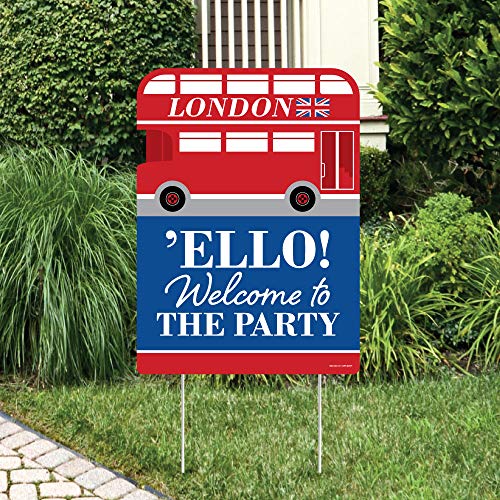 Big Dot of Happiness Cheerio, London - Party Decorations - British UK Party Welcome Yard Sign