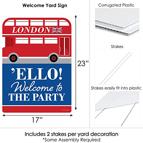 Big Dot of Happiness Cheerio, London - Party Decorations - British UK Party Welcome Yard Sign