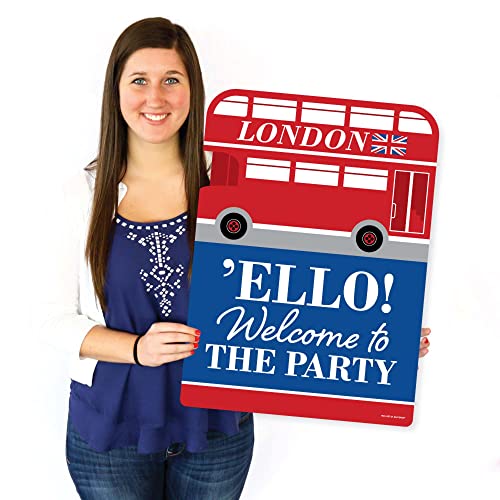 Big Dot of Happiness Cheerio, London - Party Decorations - British UK Party Welcome Yard Sign