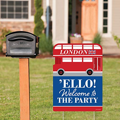 Big Dot of Happiness Cheerio, London - Party Decorations - British UK Party Welcome Yard Sign