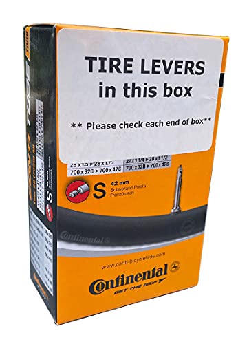 3 Continental - Inner Tube 700c x 32-47, Tour All 28" Presta 42mm w/Bonus Tire Levers