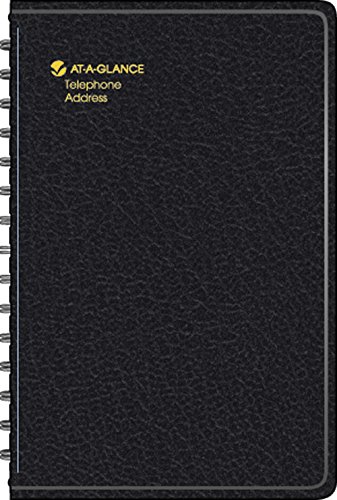 AT-A-GLANCE Telephone / Address Book, Large Print, 500 Entries, 8.38 x 5.38 Inches, Black (80LP1105,Small)