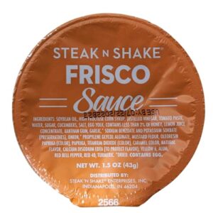 steak ‘n shake frisco sauce packets for burgers, fries, steak, chicken, pork – frisco sauce for wings and fries – steak ‘n shake sauces frisco 1.5oz (pack of 10)