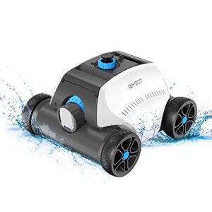 wybot 2023 latest cordless robotic pool cleaner, pool vacuum for above ground pools, with 120-130mins working time, strong suction, led indicator, ideal for pools up to 1000-1300 sq.ft