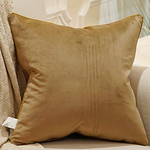 Avigers 20 x 20 Inch Embroidery Velvet Cushion Cover Shield Luxury European Pillow Case Pillowcase Home Decorative for Sofa Chair Bedroom Throw Pillow, Brown