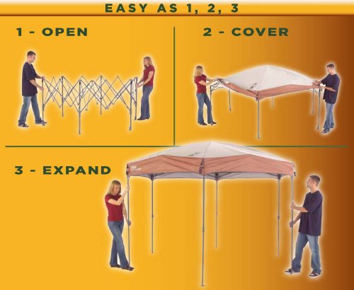 Coleman Back Home Screened Canopy Tent with Instant Setup, Screenhouse Outdoor Canopy and Sun Shade with 1 Minute Set Up