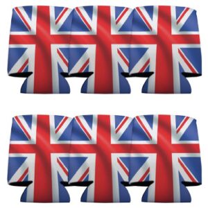 victorystore can and beverage coolers – union jack, set of 6