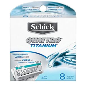 Schick Quattro Titanium Razor Blade Refills for Men - 8 Count