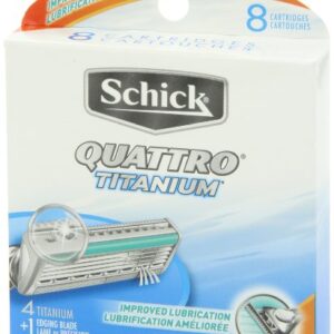 Schick Quattro Titanium Razor Blade Refills for Men - 8 Count