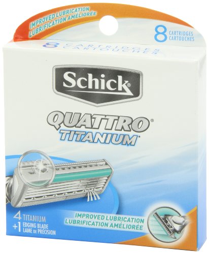 Schick Quattro Titanium Razor Blade Refills for Men - 8 Count