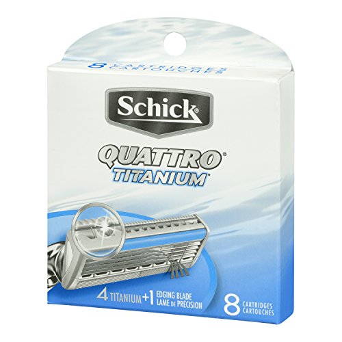 Schick Quattro Titanium Razor Blade Refills for Men - 8 Count