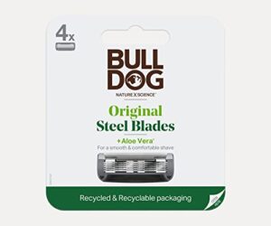 bulldog mens skincare and grooming original razor blades refills for men, 4 count