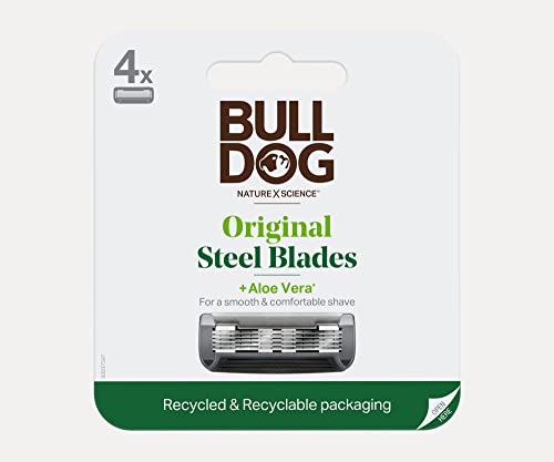 Bulldog Mens Skincare and Grooming Original Razor Blades Refills for Men, 4 Count