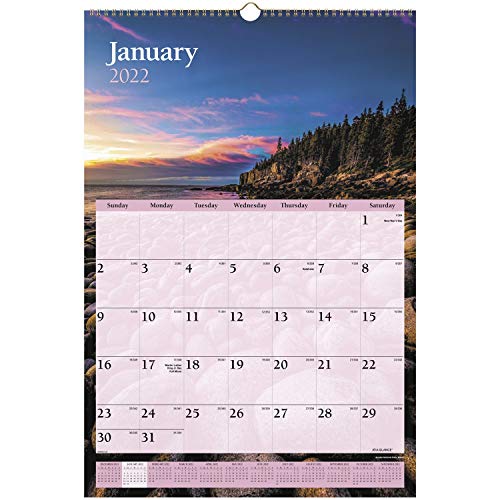 2022 Wall Calendar by AT-A-GLANCE, 15-1/2" x 22-3/4", Large, Monthly, Scenic (DMW20128)