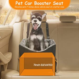 UNICITII Lookout Pet Car Booster Seat for Small Dogs, Bucket Booster Pet Seat, Elevated Dog Booster Car Seat, Lookout Dog Car Seat for Small Dogs