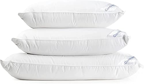 Continental Bedding - Siberian White Goose Down Pillow - Standard Size Soft Luxury Pillow for Sleeping - 800 Fill Power - Perfect Level of Softness - Great for Side, Back & Stomach Sleepers