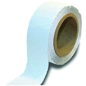 ifloortape white permanent reflective outdoor basketball/pickleball court marking tape for asphalt, pavement, and concrete (4 inches x 150 feet per roll)