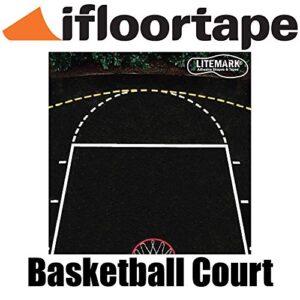 ifloortape White Permanent Reflective Outdoor Basketball/Pickleball Court Marking Tape for Asphalt, Pavement, and Concrete (4 Inches x 150 Feet per Roll)