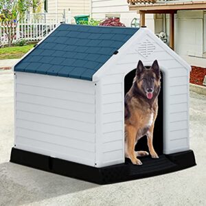 Dog House Doghouse House for Large Dog House Dog Houses for Large Dogs Outside Small Dog House Pet House Outdoor Dog House All Weather Dog House W/Base Support for Winter Durable House