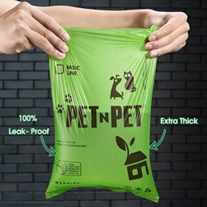 PET N PET Dog Poop Bag, USDA Certified 38% Biobased Poop Bags For Dogs - 270/540 Counts 15/30 Rolls, Strong, 100% Leak-proof, Unscented, 9x13 Inches Dog Bags for Poop, Cat Poop Bags, Doggie Poop Bags