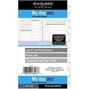 at-a-glance 2023 daily & monthly planner refill, hourly, 10801 day-timer, 3-3/4″ x 6-3/4″, size 3, two pages per day (471-225)