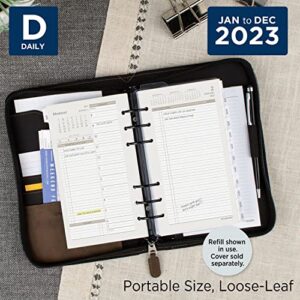 AT-A-GLANCE 2023 Daily & Monthly Planner Refill, Hourly, 10801 Day-Timer, 3-3/4" x 6-3/4", Size 3, Two Pages Per Day (471-225)