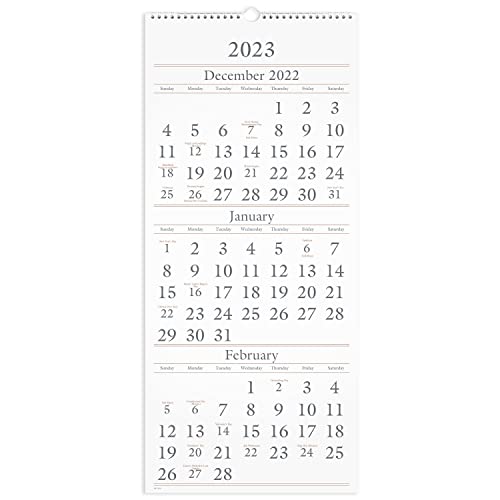 AT-A-GLANCE 2023 Wall Calendar, 12" x 27", Large, 3 Month Reference (SW11528)