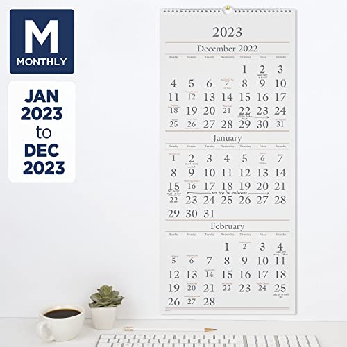 AT-A-GLANCE 2023 Wall Calendar, 12" x 27", Large, 3 Month Reference (SW11528)