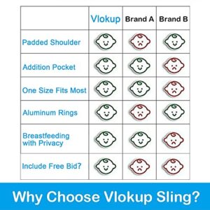 Vlokup Ring Sling Baby Carrier - Soft Linen Cotton Baby Sling Baby Wrap for Newborn Infant Toddler - Green