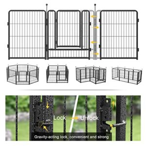 Mr IRONSTONE Dog Playpen with Anti-Rust Surface, Foldable 8/16 Panels 32" Height Dog Fence Exercise Pen, Indoor/Outdoor Puppy Pen Pet Playpen for Small/Medium/Large Dogs
