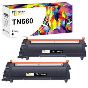 toner bank compatible tn660 tn630 toner cartridge replacement for brother tn660 tn630 tn 660 630 tn-660 tn-630 hl-l2380dw mfc-l2700dw hl-l2300d hl-l2320d hl-l2340dw l2540dw printer ink (black, 2-pack)