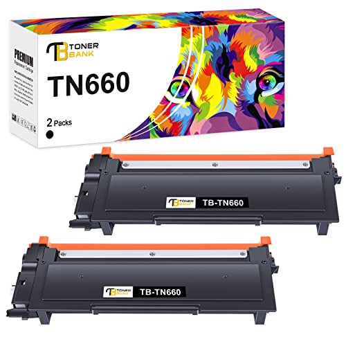 Toner Bank Compatible TN660 TN630 Toner Cartridge Replacement for Brother TN660 TN630 TN 660 630 TN-660 TN-630 HL-L2380DW MFC-L2700DW HL-L2300D HL-L2320D HL-L2340DW L2540DW Printer Ink (Black, 2-Pack)