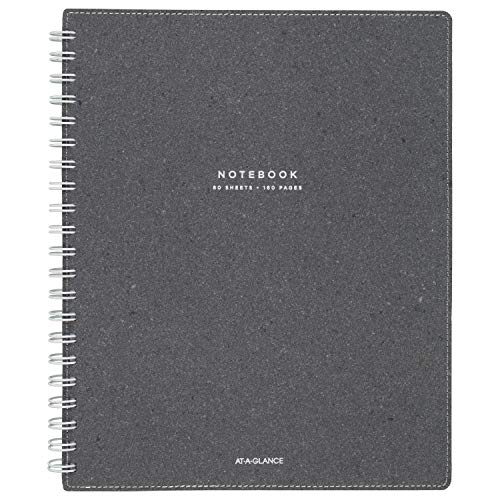 AT-A-GLANCE Notebook, Twinwire, Ruled, 80 Sheets, 11 x 8-3/4", Collection, Heather Gray (YP145-45)