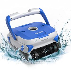 rock&rocker upgraded powerful automatic pool cleaner, robotic pool vacuum cleaner with wall climbing, two larger filter baskets and 50ft floated cord, easy to clean above/in-ground swimming pool
