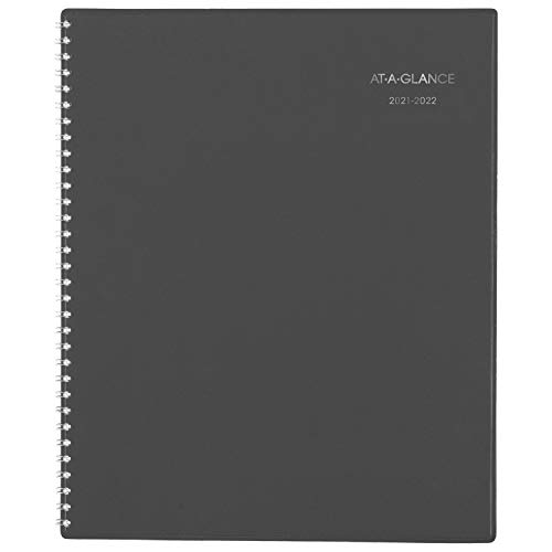 Academic Planner 2021-2022, AT-A-GLANCE Weekly & Monthly Appointment Book & Planner, 8-1/2" x 11", Large, for School, Teacher, DayMinder, Charcoal (AYC52045)