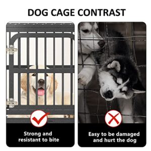 38 inch Heavy Duty Dog Crate | Dog Kennel for Small Medium Large Dog | Strong Metal Escape Proof Dog Cage | Removable Tray & Lockable Wheels