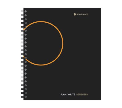 AT-A-GLANCE Planning Notebook Lined with Calendar, 12-Months from Jan-Dec, 9-1/4 x 11 Inches, Black (AAG70620905)