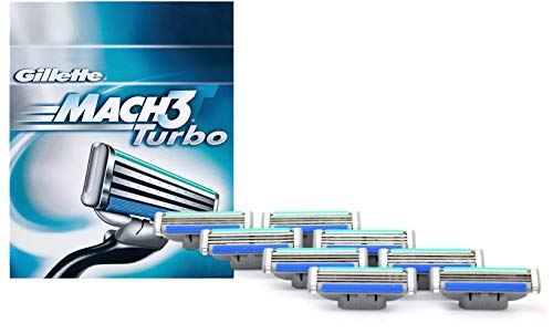 Gillette Mach 3 Turbo Razor Refill Cartridges 8 Count (Packaging May Vary)