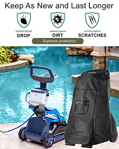 Pool Cleaner Caddy Cover, Falezern Robotic Pool Cleaner Cover, Waterproof and Dustproof, with Windproof Elastic Hem, Classic Caddy Cover for Most Robotic Pool Cleaners. (26”L x 26”W x 43”H)