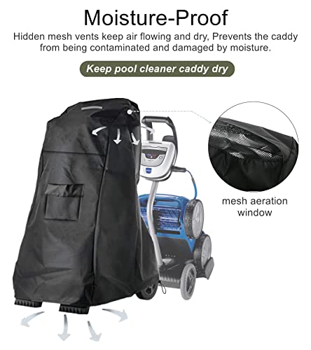 Pool Cleaner Caddy Cover, Falezern Robotic Pool Cleaner Cover, Waterproof and Dustproof, with Windproof Elastic Hem, Classic Caddy Cover for Most Robotic Pool Cleaners. (26”L x 26”W x 43”H)