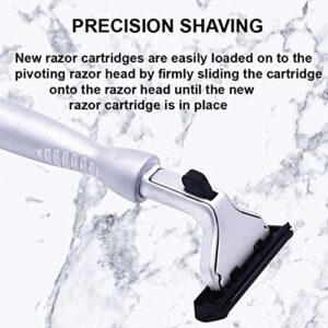 All Metal Heavyweight Chrome ATRA Compatible Twin Blade Razor & 10 Personna Pivot Plus Blades