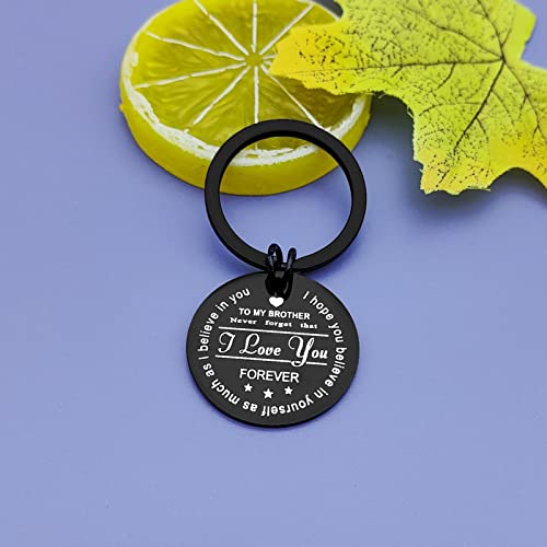 Brother Gifts from Sister Brother Keychain Inspirational Gifts for Brother Keyring Christmas Birthday Thanksgiving Gifts for Brother Encouragement Gifts for Brother Graduation Gifts