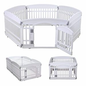 lakanic 6 panels pet fence pen with door pet dog cat puppy playpen small animal play fence pet kennel cage for rabbits/guineas/dogs and cats