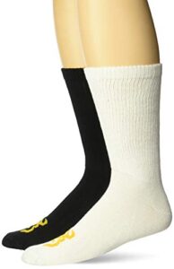 browning unisex crew socks | black and white | medium | 2 pairs