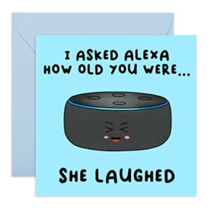 central 23 funny birthday cards for men – alexa birthday card – birthday cards for women – for mom dad him her – comes with fun stickers